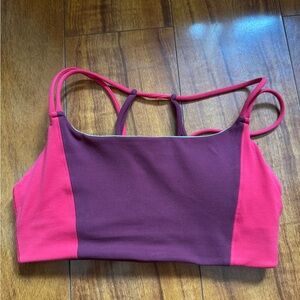 Athleta Red and Purple Strappy Sports Bra